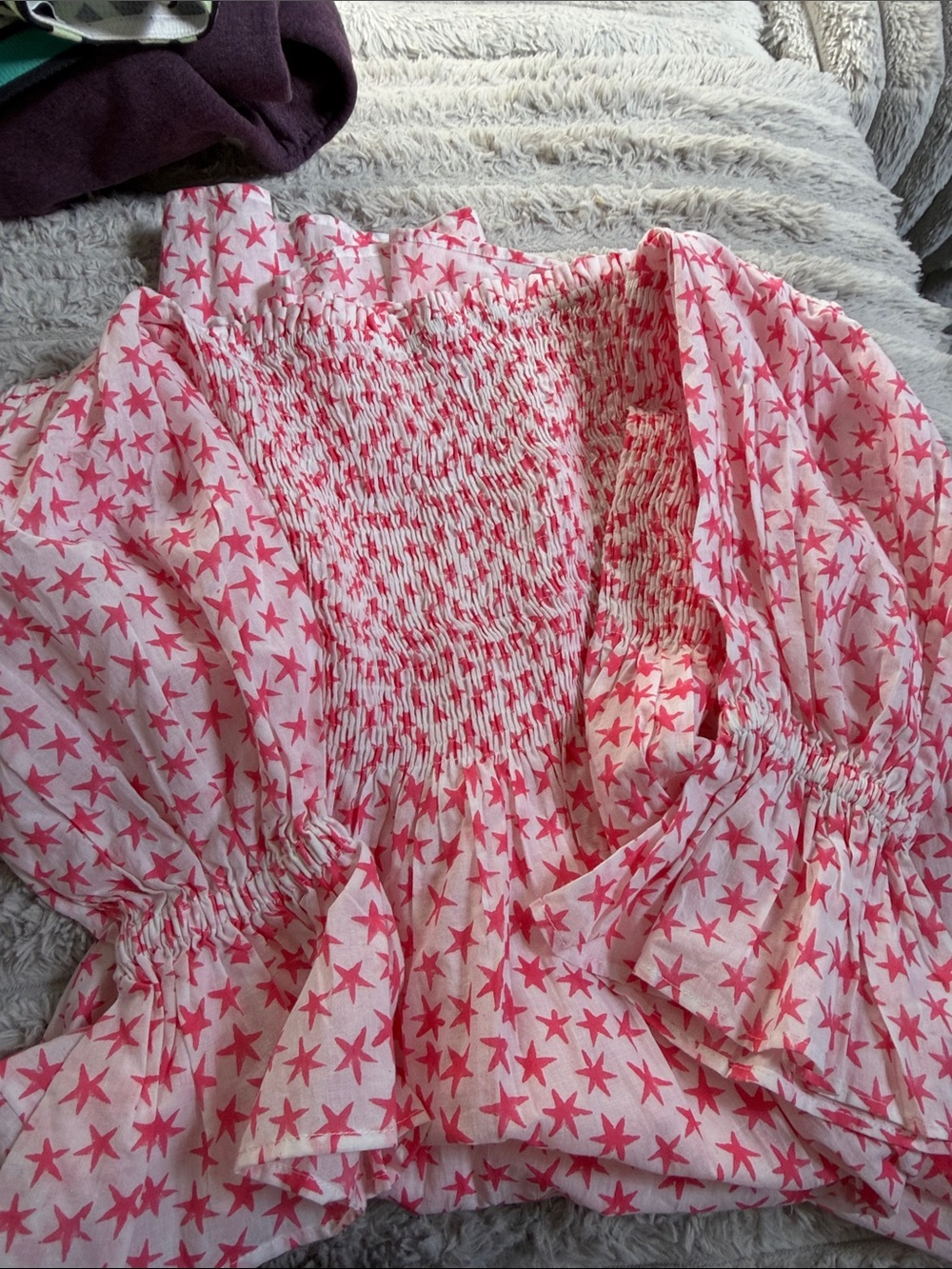 Mary marshmallow pink star maxi dress